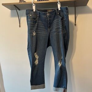 Torrid Blue Boyfriend Jeans Distressed Casual